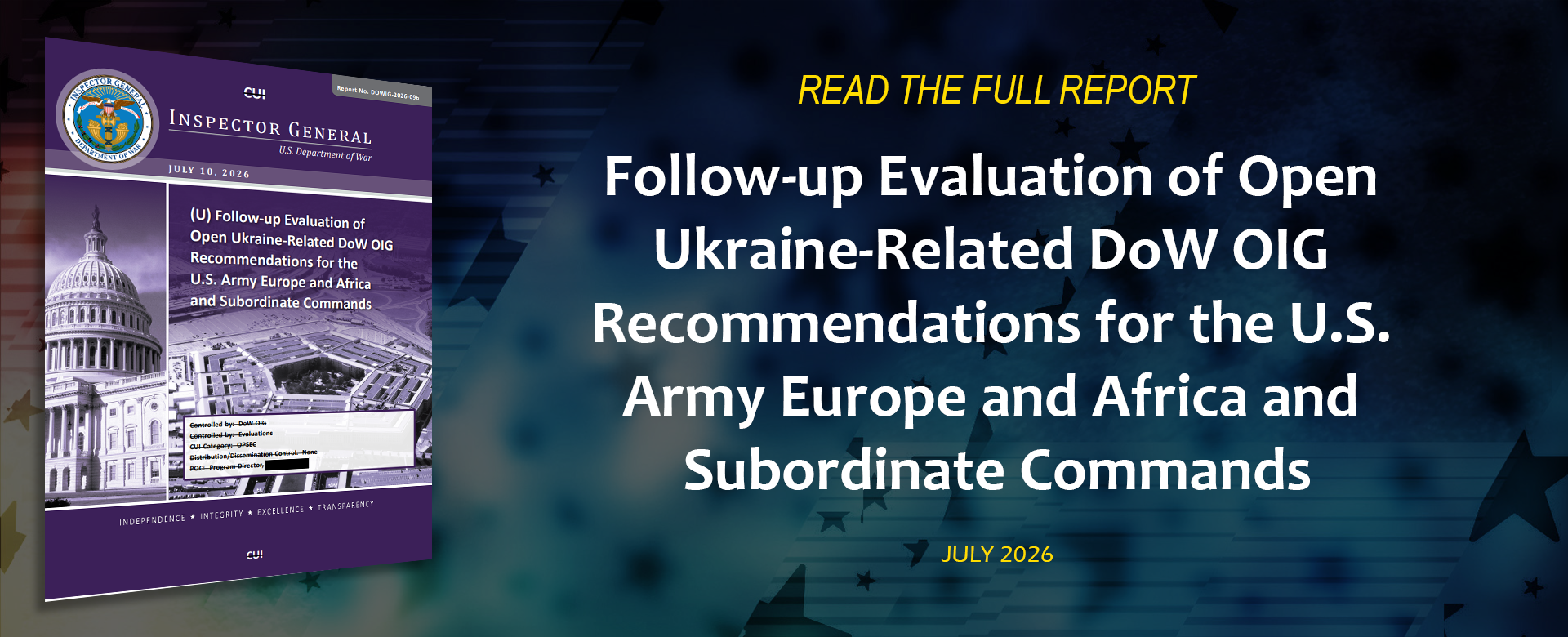 Follow-up Evaluation of Open Ukraine-Related DoW OIG Recommendations for the U.S. Army Europe and Africa and Subordinate Commands