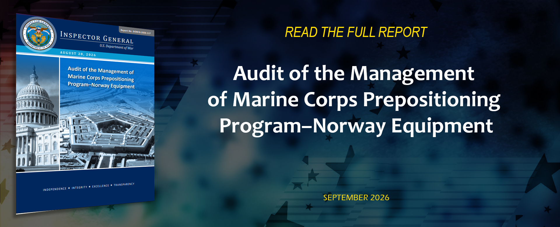 Audit of the Management of Marine Corps Prepositioning Program–Norway Equipment