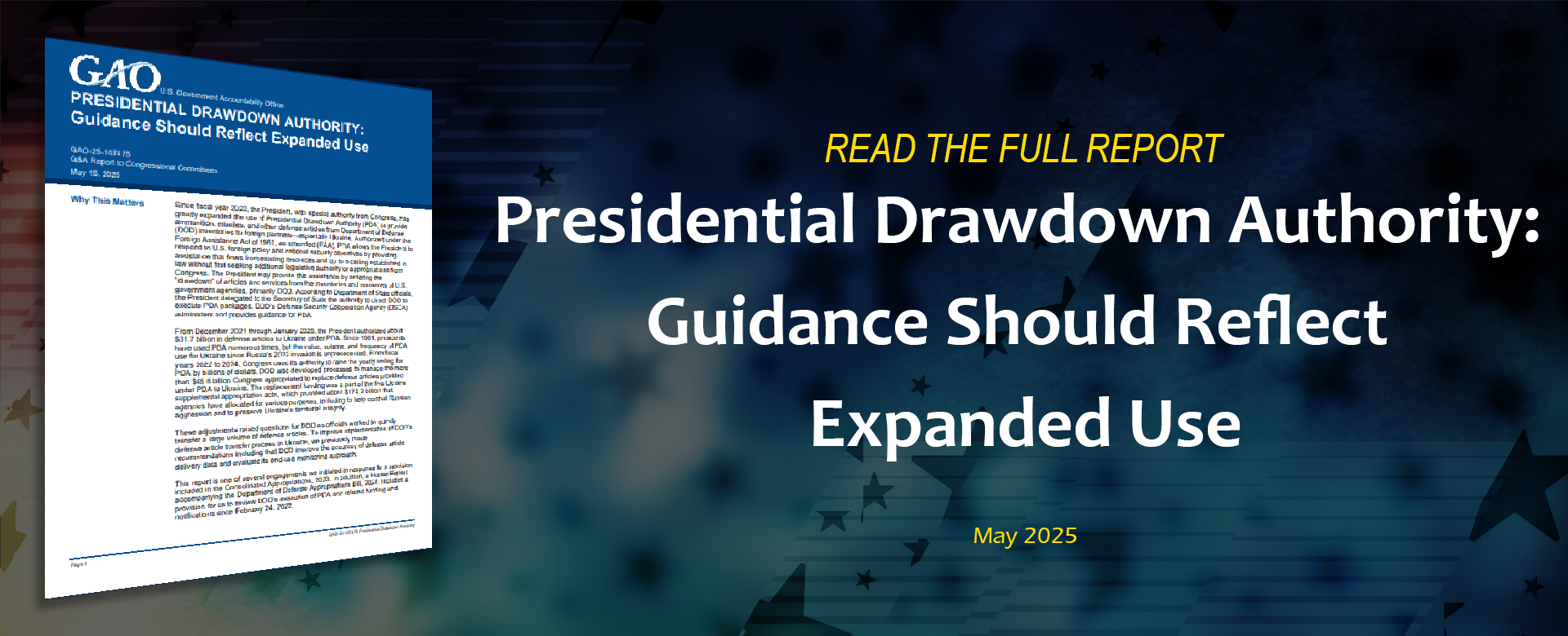Presidential Drawdown Authority: Guidance Should Reflect Expanded Use