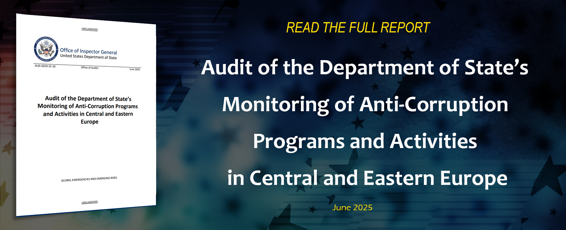 Audit of the Department of State’s Monitoring of Anti-Corruption Programs and Activities in Central and Eastern Europe
